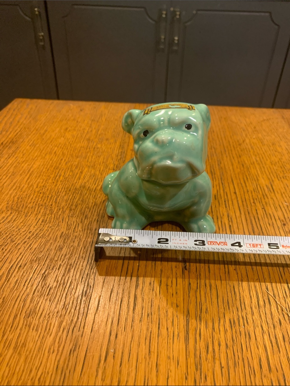Glossy Green Ceramic Bulldog Figurine - Home Accents Decor